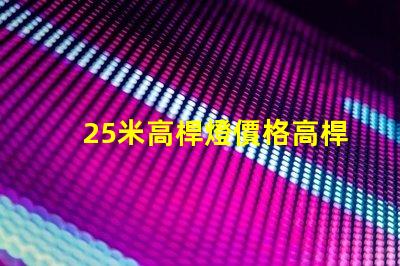 25米高桿燈價格高桿燈價值及投資回報分析