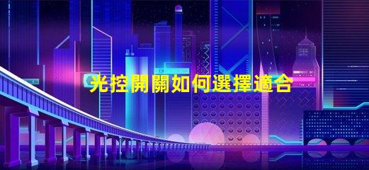 光控開關如何選擇適合您項目的光控開關