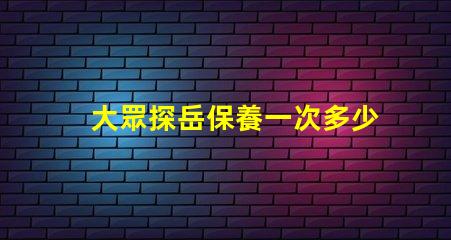 大眾探岳保養一次多少錢全面解析探岳保養費用與周期