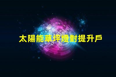 太陽能草坪燈對提升戶外環境的照明解決方案