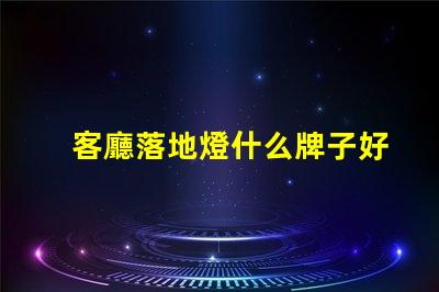客廳落地燈什么牌子好優質品牌推薦與選購指南