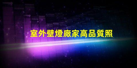 室外壁燈廠家高品質照明解決方案提供商,你準備好了嗎