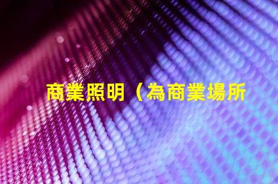 商業照明（為商業場所提供高效照明方案）