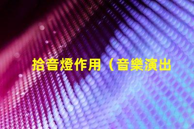 拾音燈作用（音樂演出中的重要輔助設備）