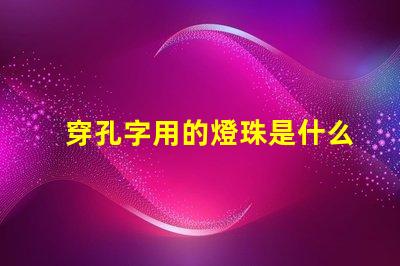 穿孔字用的燈珠是什么名稱